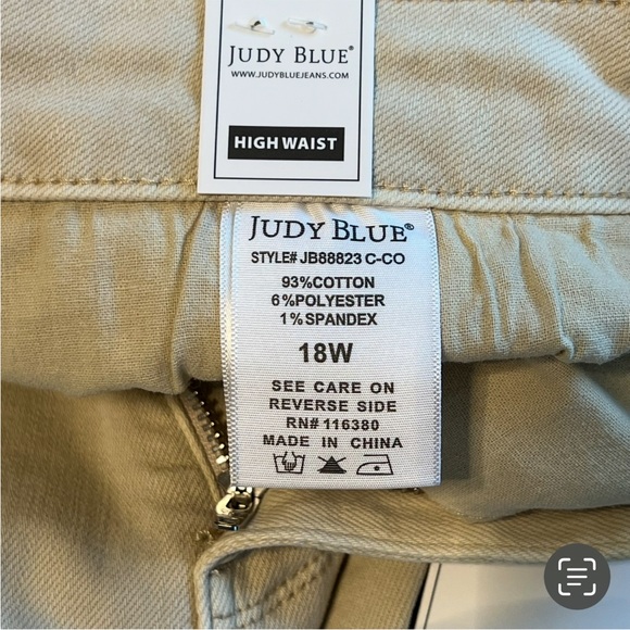 Judy Blue Tan Bone Garment Dyed High Waist Jeans JB88823 C-CO Women Sz. 18W NWT - Picture 5 of 8